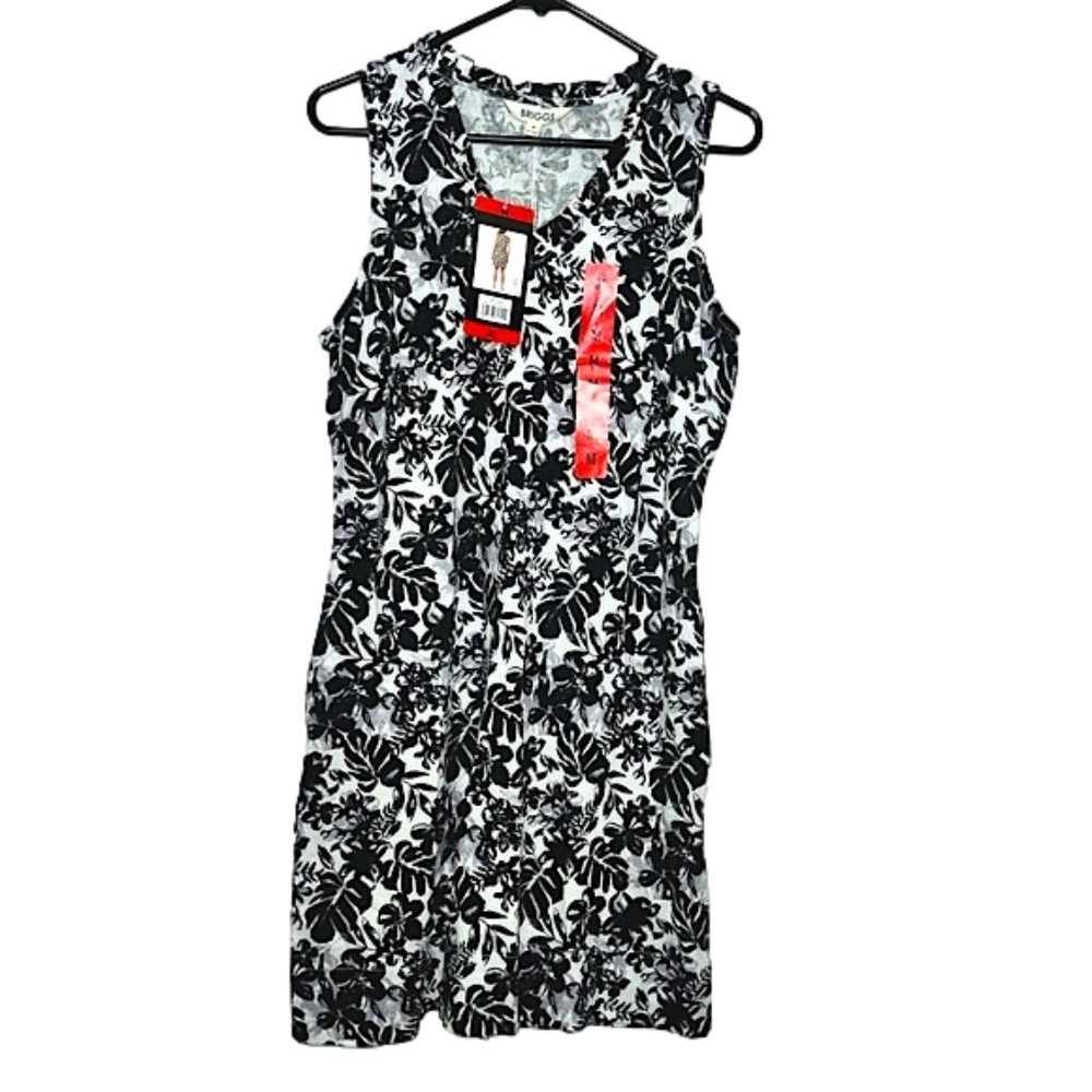 Briggs Black & White Floral Tank Dress